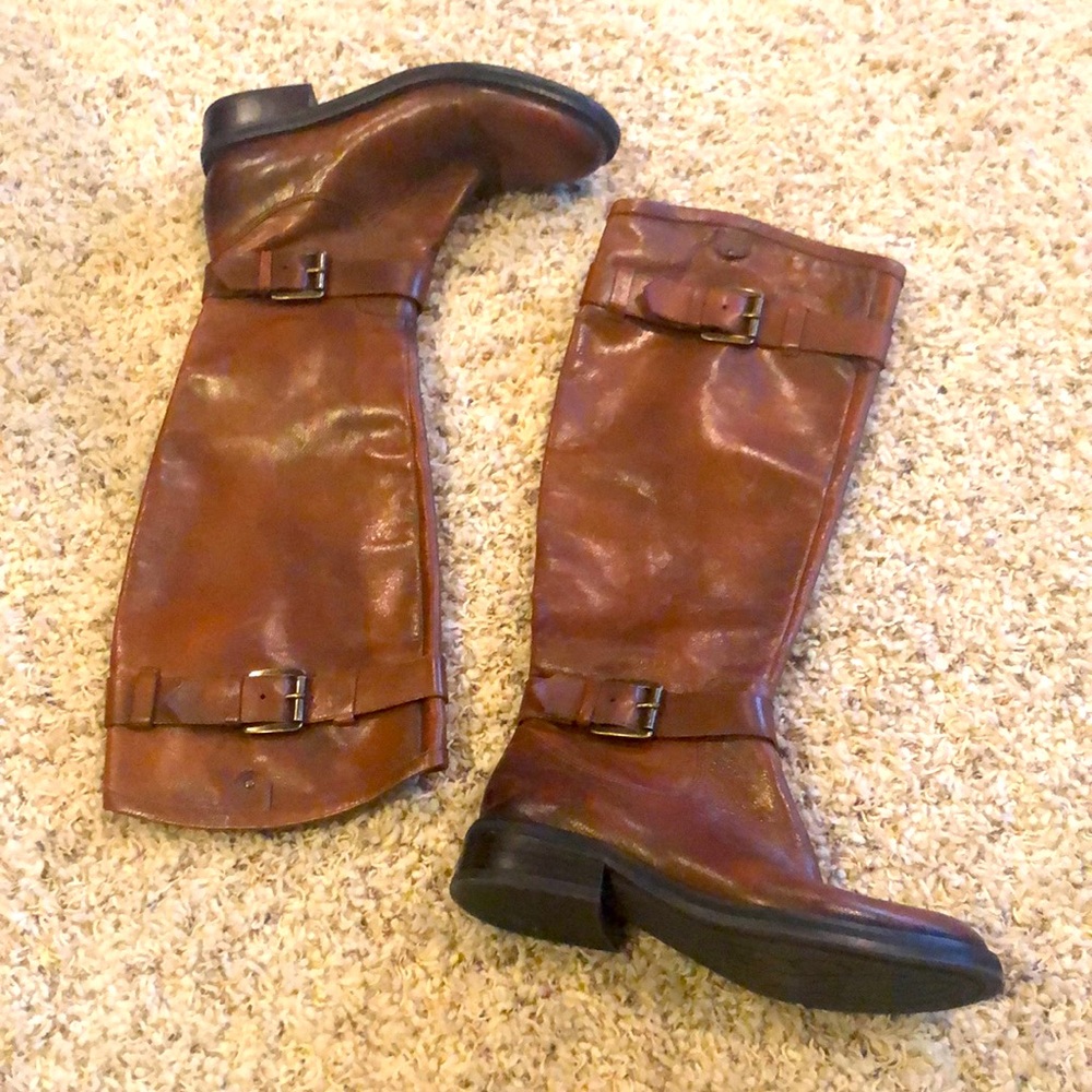 Enzo angiolini size 5 brown leather knee high boots